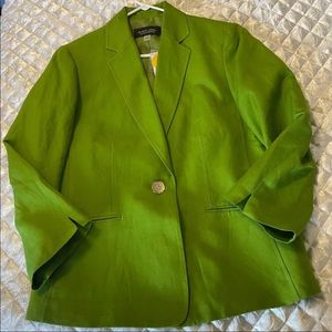 Black Label by Evan Picone Green 3/4 Sleeve Jacket